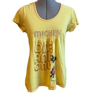 Disney Mickey Mouse Y2K Babydoll Graphic Tee Retro Coquette Indie Sleaze Top